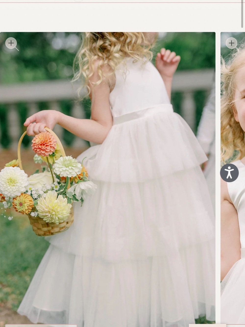 Revelry White Layered Tulle Flower Girl Dress